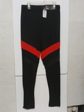 Rue21 Black High-Rise Large Leggings With Red Stripe NWT